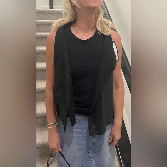 Papucei Women’s Leather Vest Black Asymmetrical OS - Picture 13 of 13